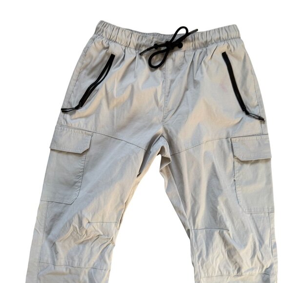 Benjamin Black Tapered Leg Jogger Cargo Pants Men's Size Small Gray Activewear - Picture 3 of 10
